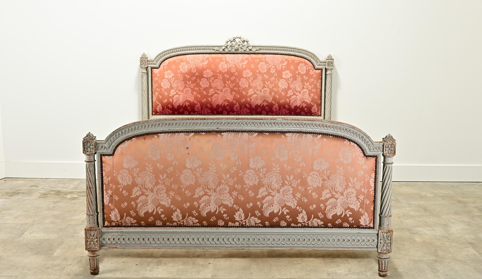 French Carved Louis XVI Style Queen Bed Frame For Sale 11