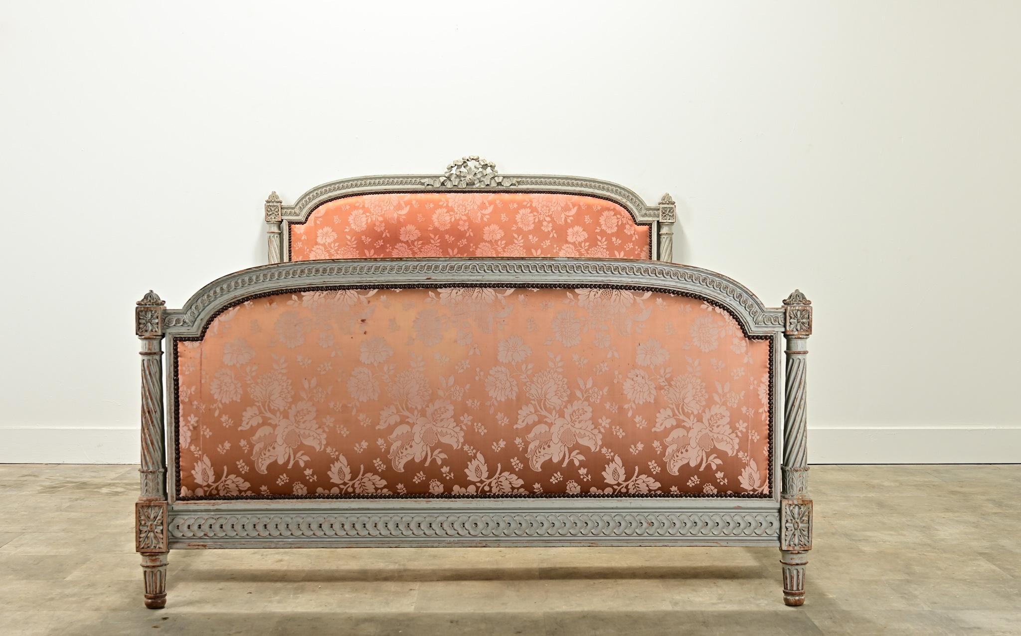French Carved Louis XVI Style Queen Bed Frame For Sale 12