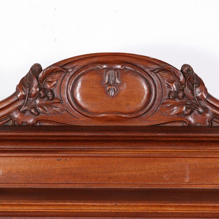 French Carved Mahogany ‘Art Nouveau’ Influenced Marble-Top Buffet For Sale 1