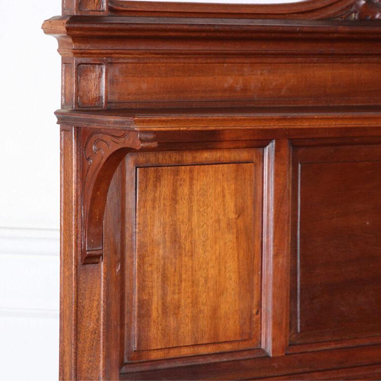 French Carved Mahogany ‘Art Nouveau’ Influenced Marble-Top Buffet For Sale 3