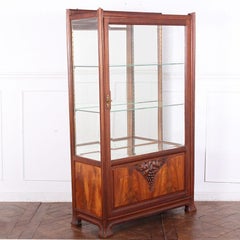 French Carved Mahogany Art Nouveau Vitrine China Cabinet
