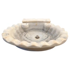 French Carved Marble Stone Sink Basin, Early 20th C.