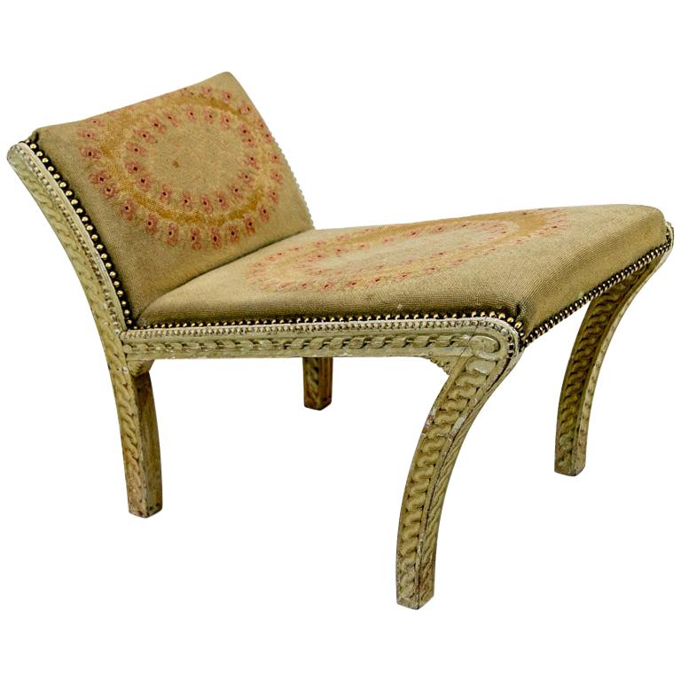 Ancien Tabouret Singe à Aiguilles - Vert - Décoratif Vintage