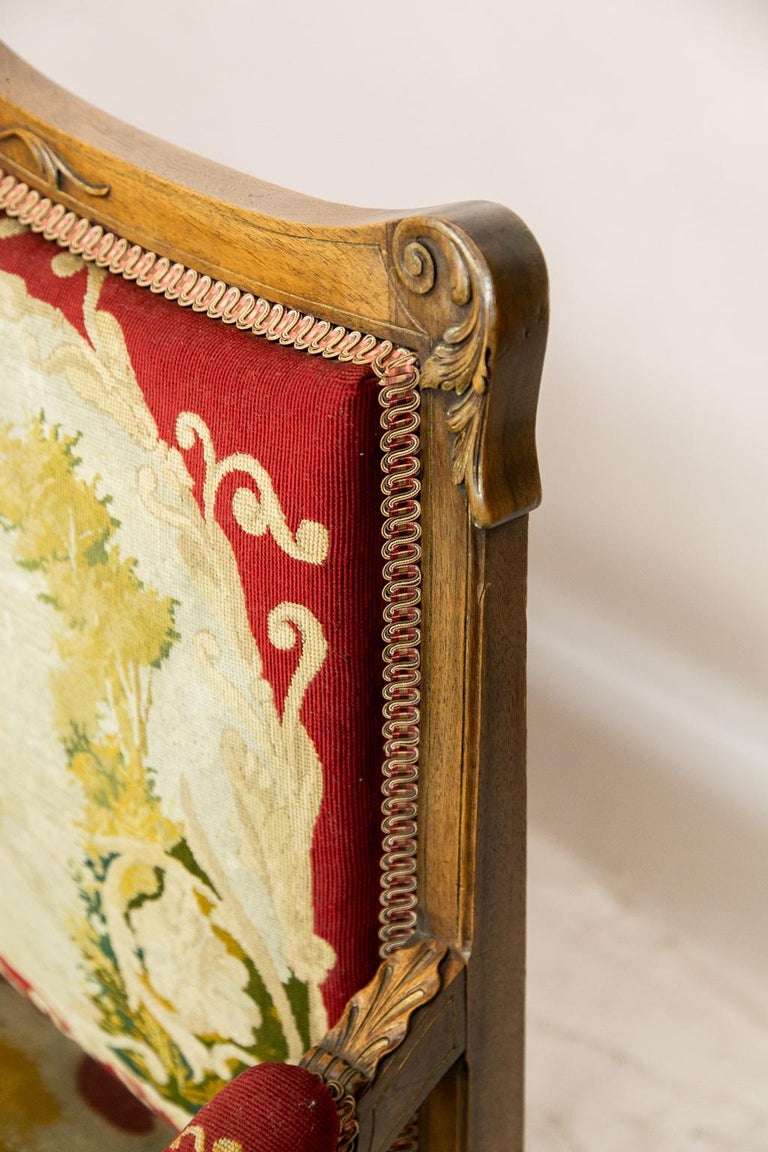 French Carved Needlework Settee For Sale at 1stDibs
