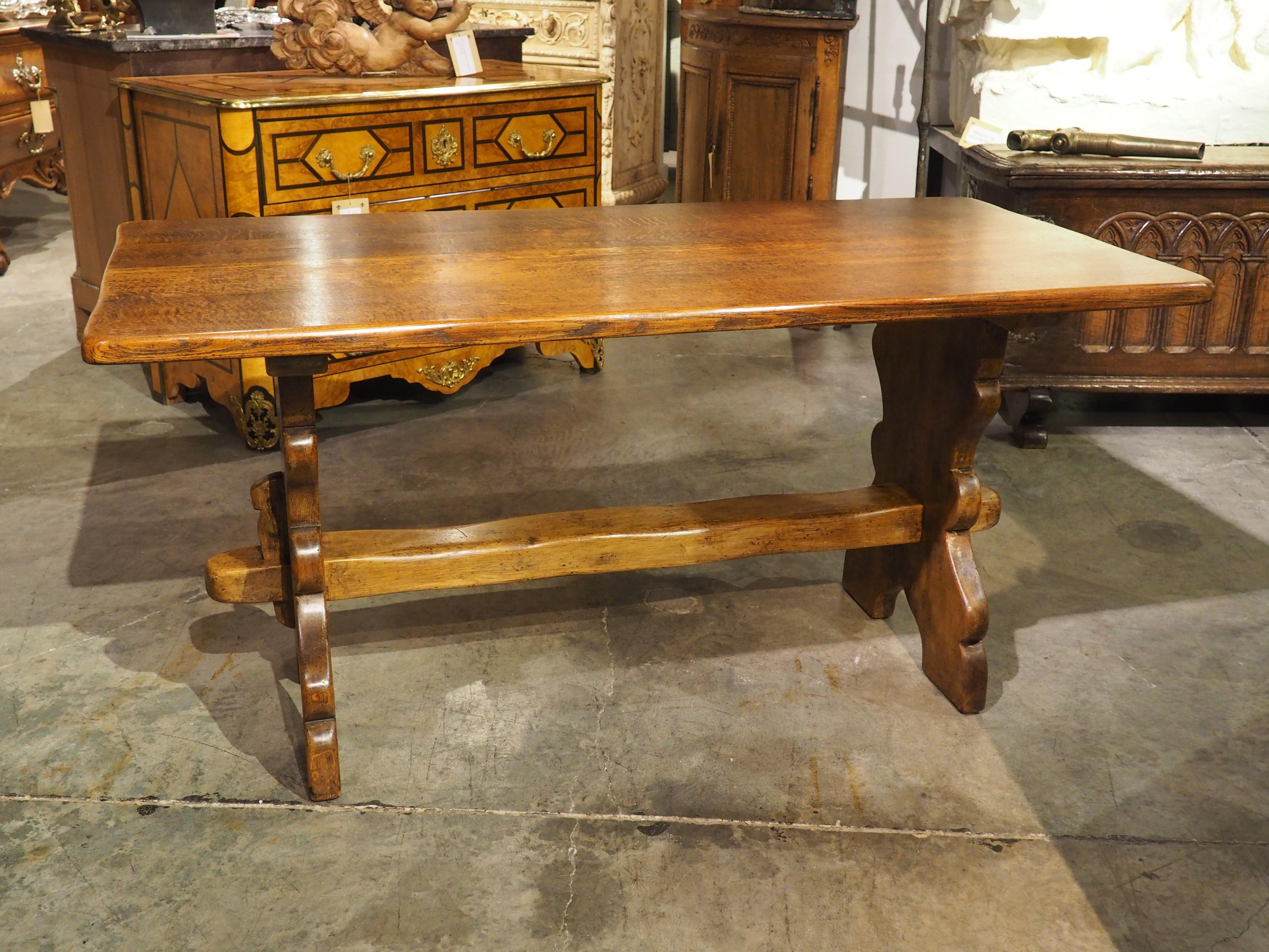 French Carved Oak and Pine Table from the Pyrenees, Circa 1950s For Sale 6