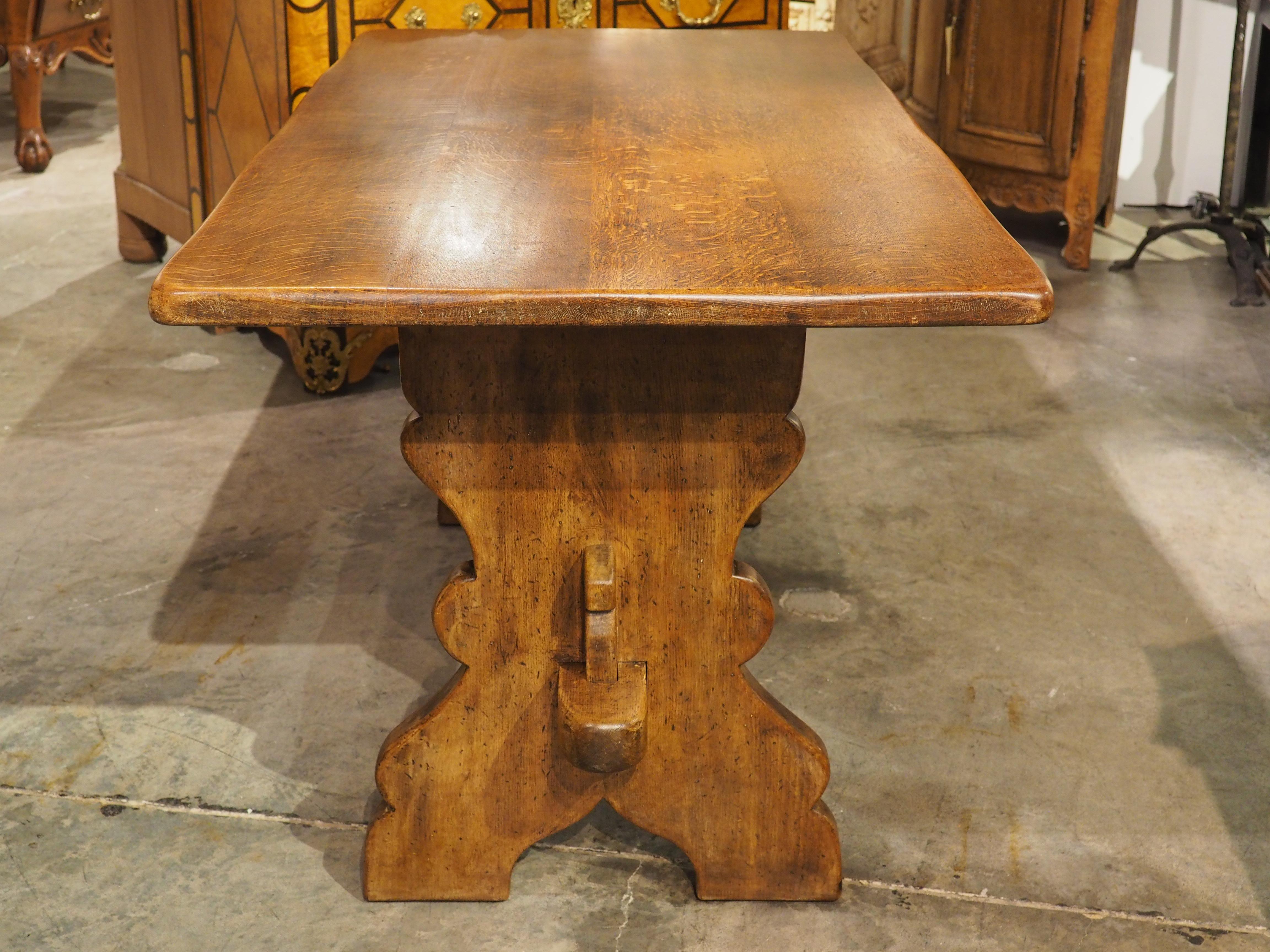 French Carved Oak and Pine Table from the Pyrenees, Circa 1950s For Sale 8