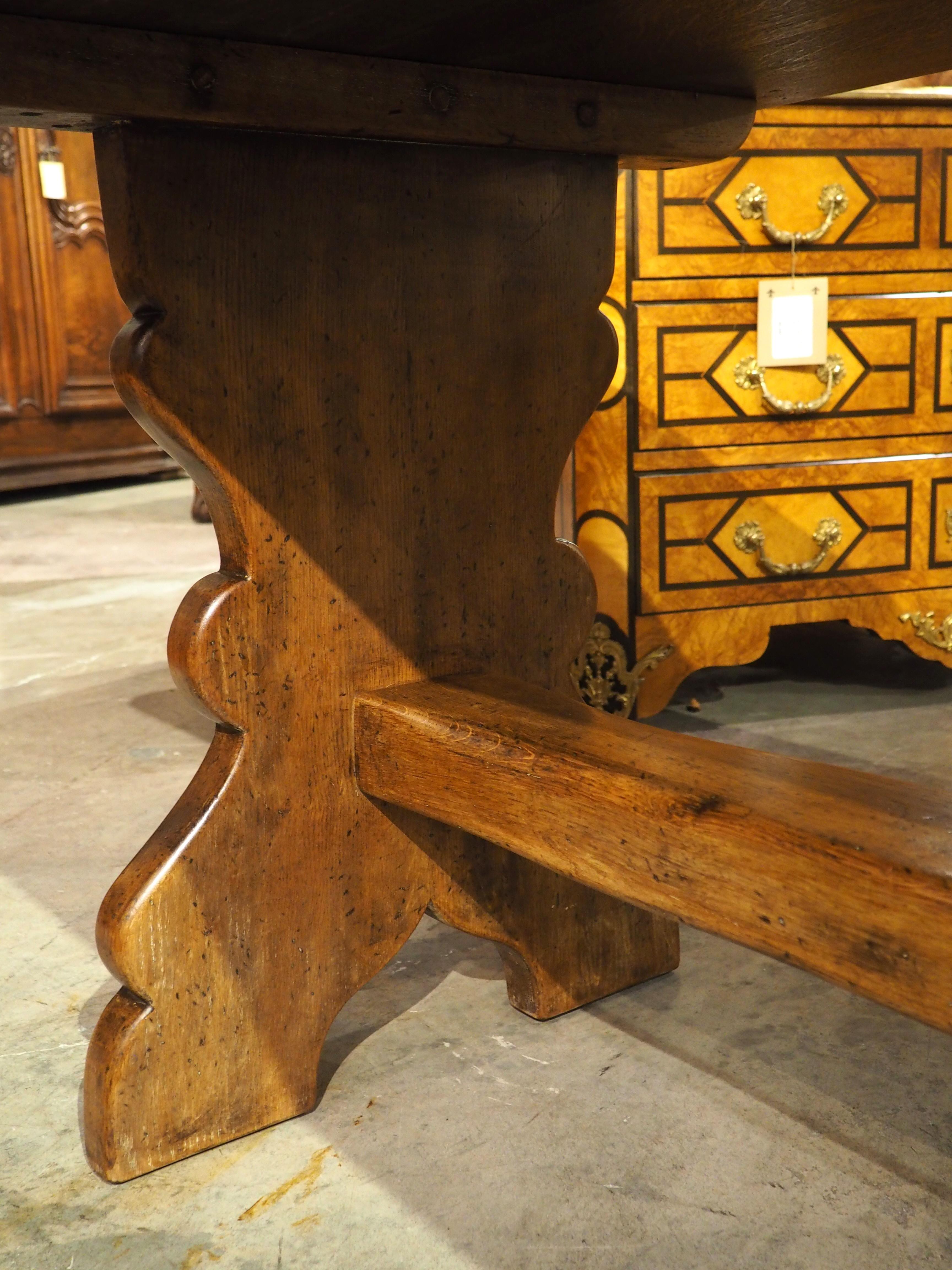 Wood French Carved Oak and Pine Table from the Pyrenees, Circa 1950s For Sale