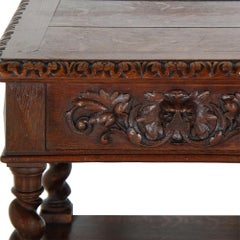 French Carved Oak 'Barley Twist' 3-Tier Stand