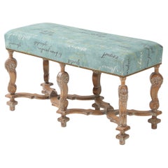 Banc en chêne sculpté français