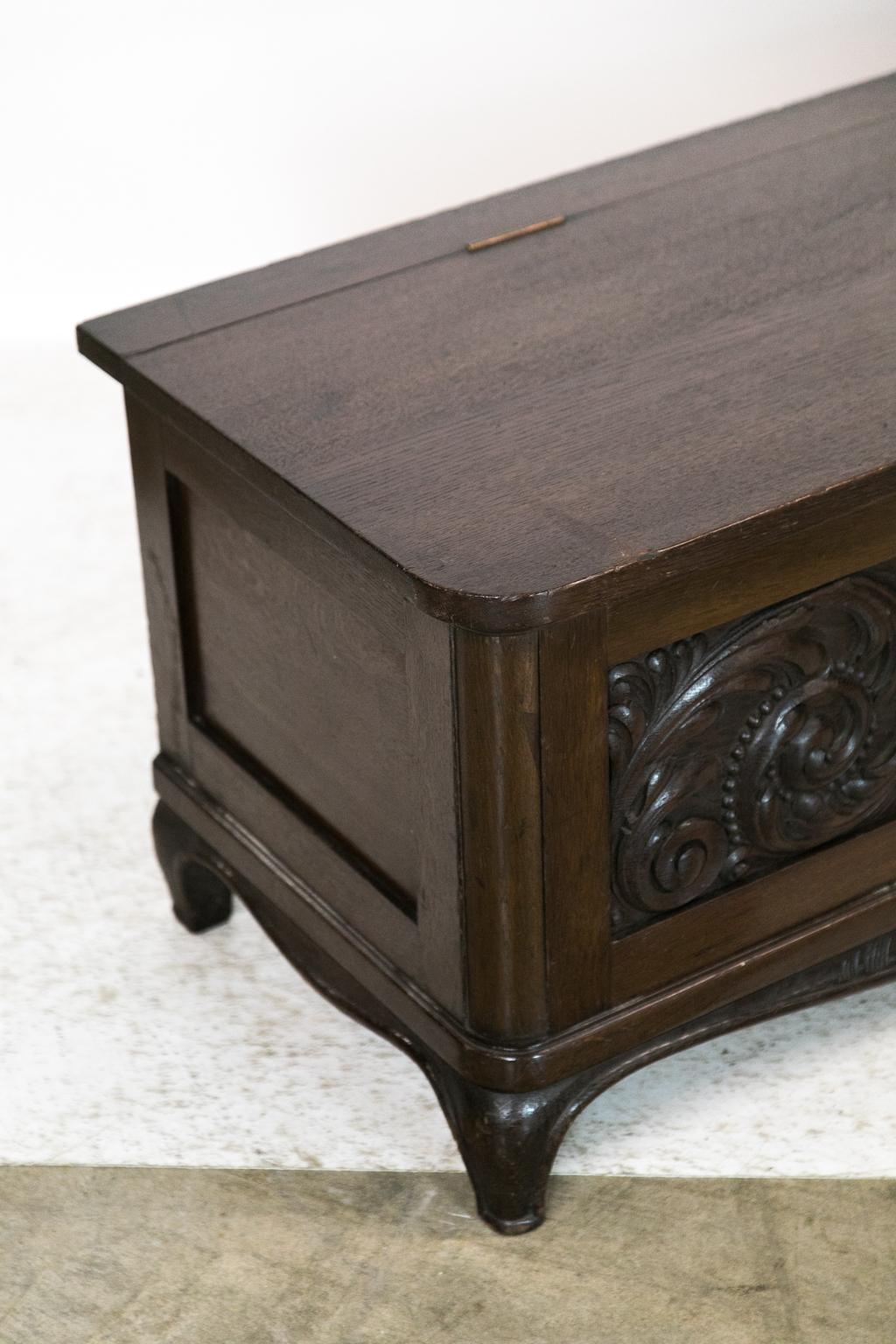 French Carved Oak Blanket Chest 3