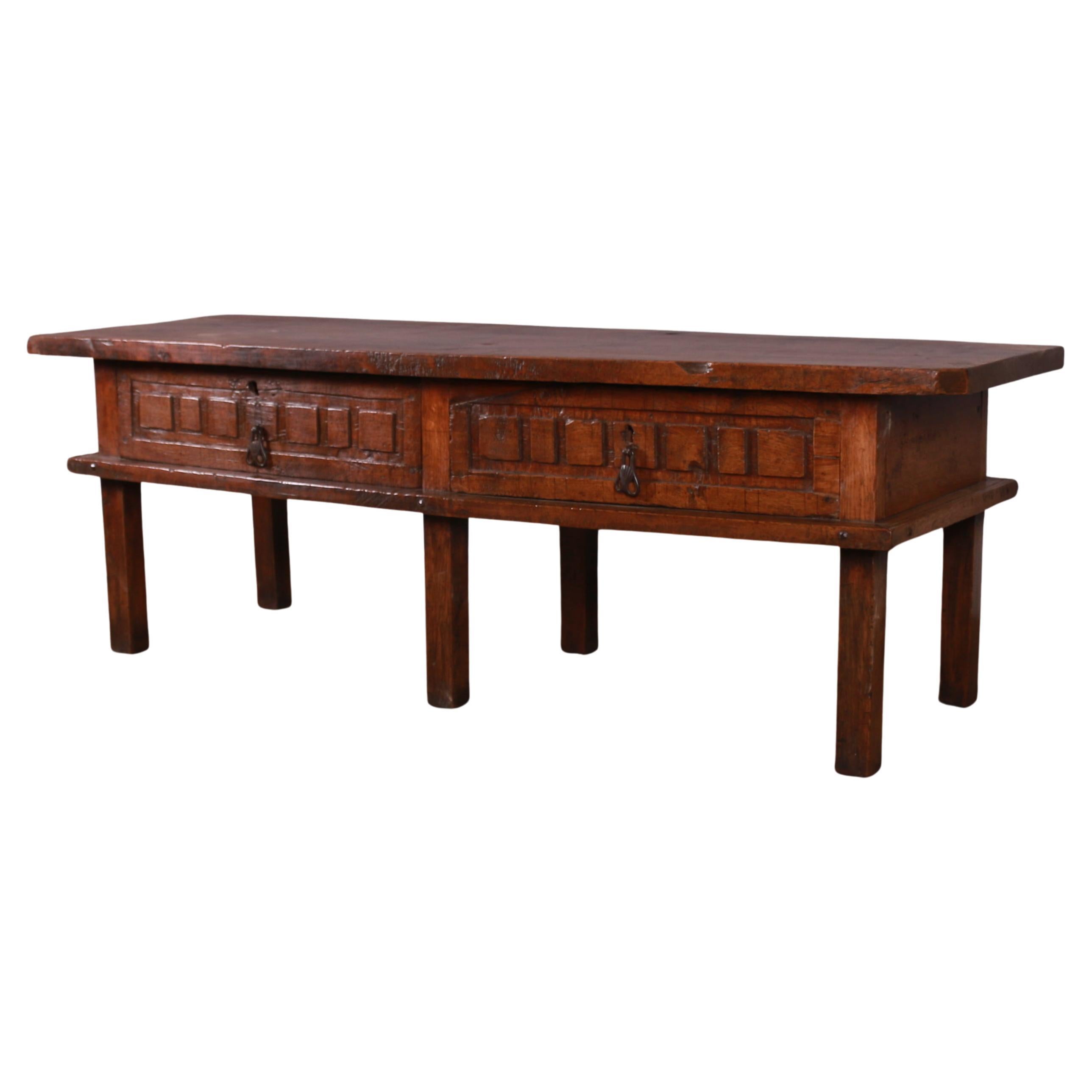 French Carved Oak Coffee Table