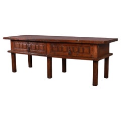 French Carved Oak Coffee Table