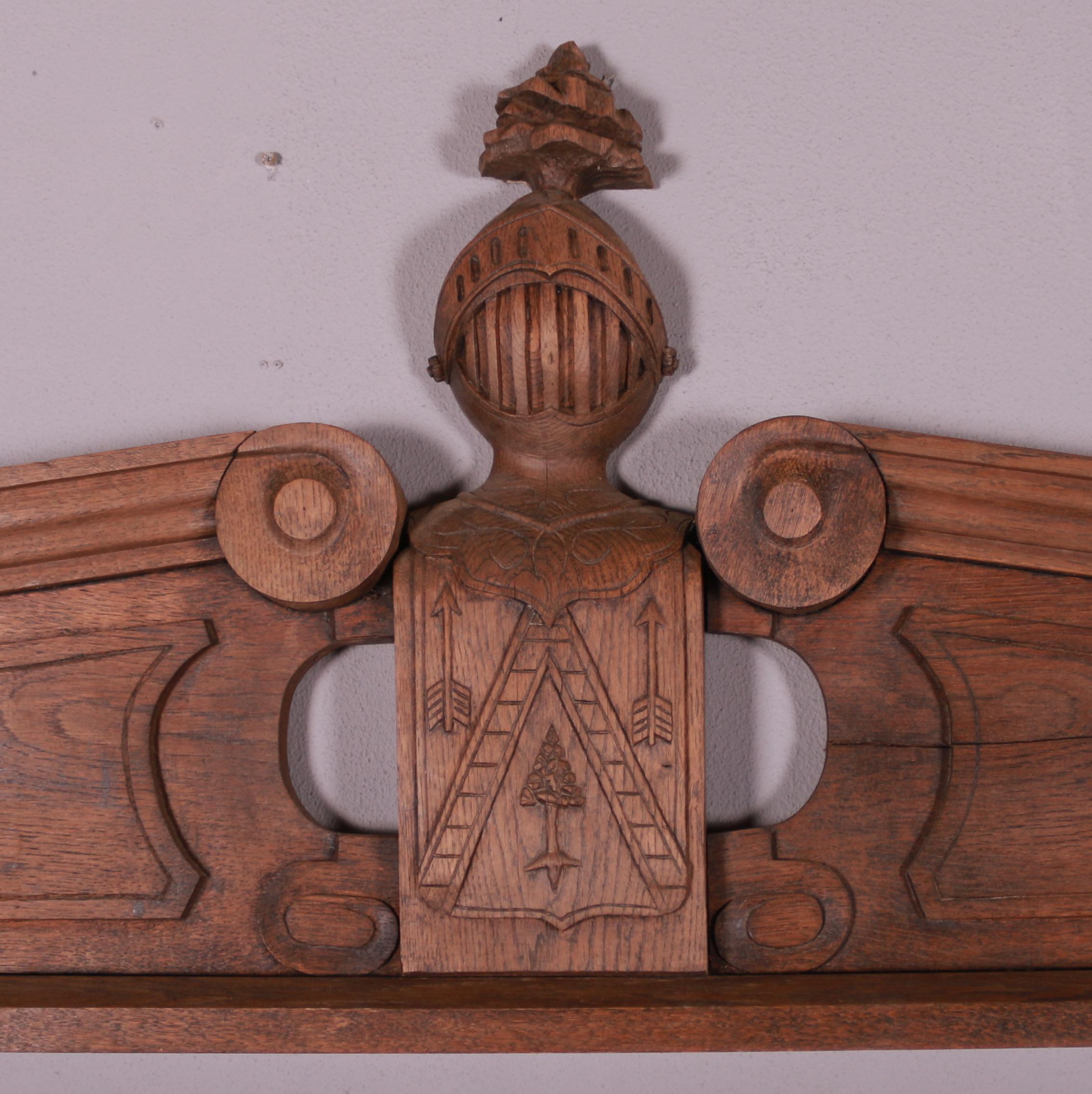 Large 19th C French carved oak door pediment. 1880.

Reference: 7443

Dimensions
85.5 inches (217 cms) Wide
3 inches (8 cms) Deep
21 inches (53 cms) High.