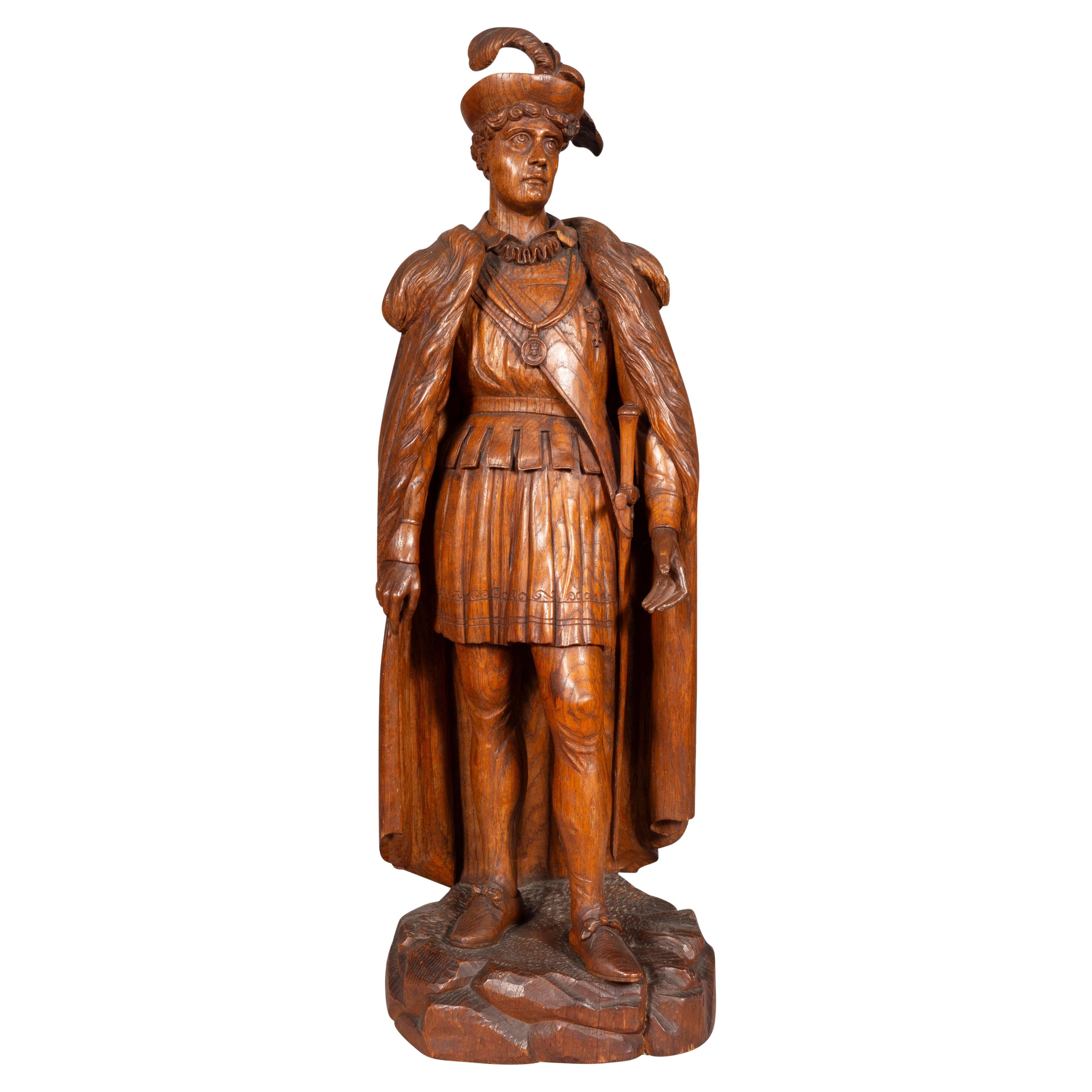 French Carved Oak Figure Of A Dandy For Sale at 1stDibs