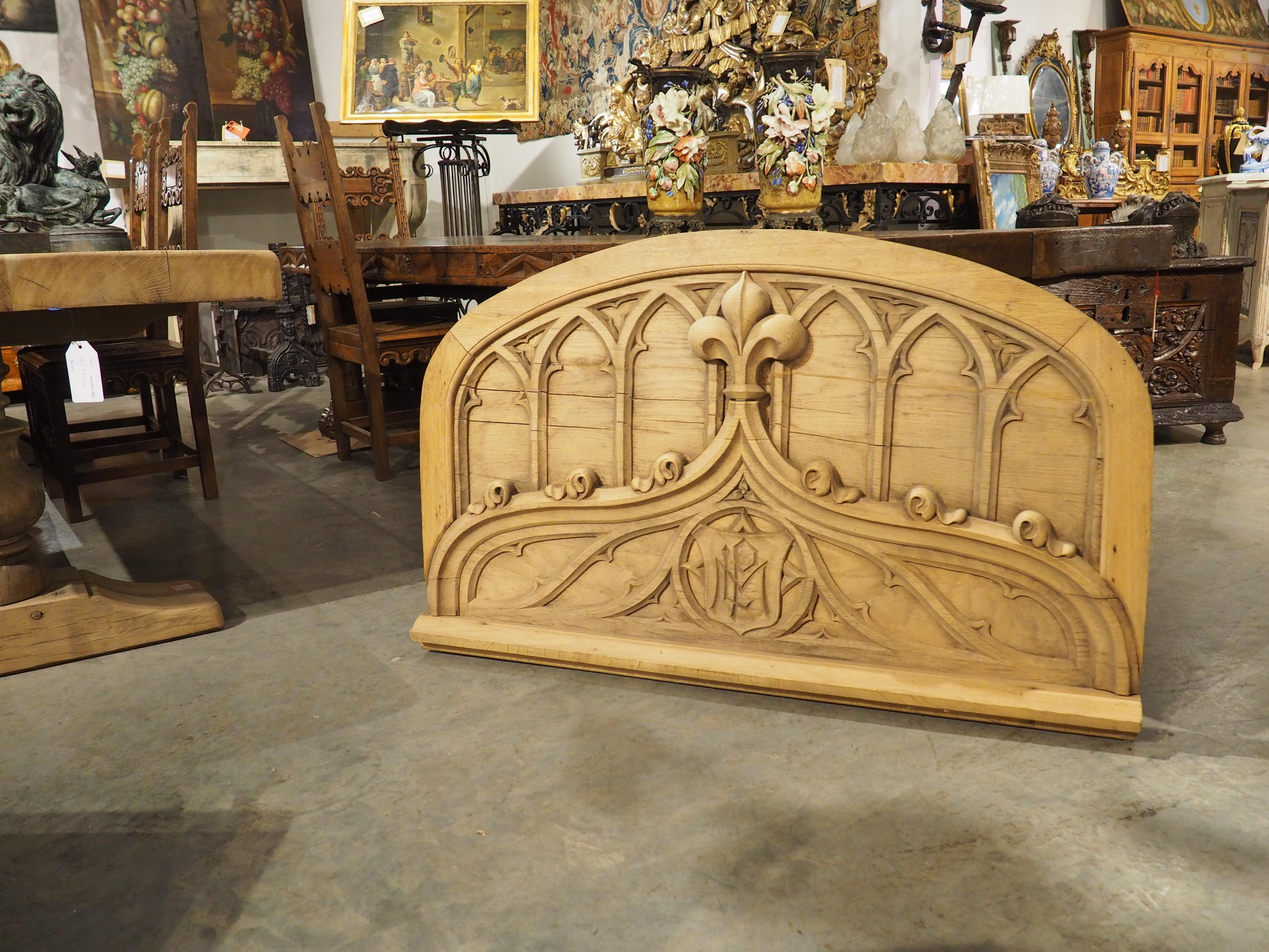 French Carved Oak Gothic Style Overdoor, Circa 1910 For Sale 4