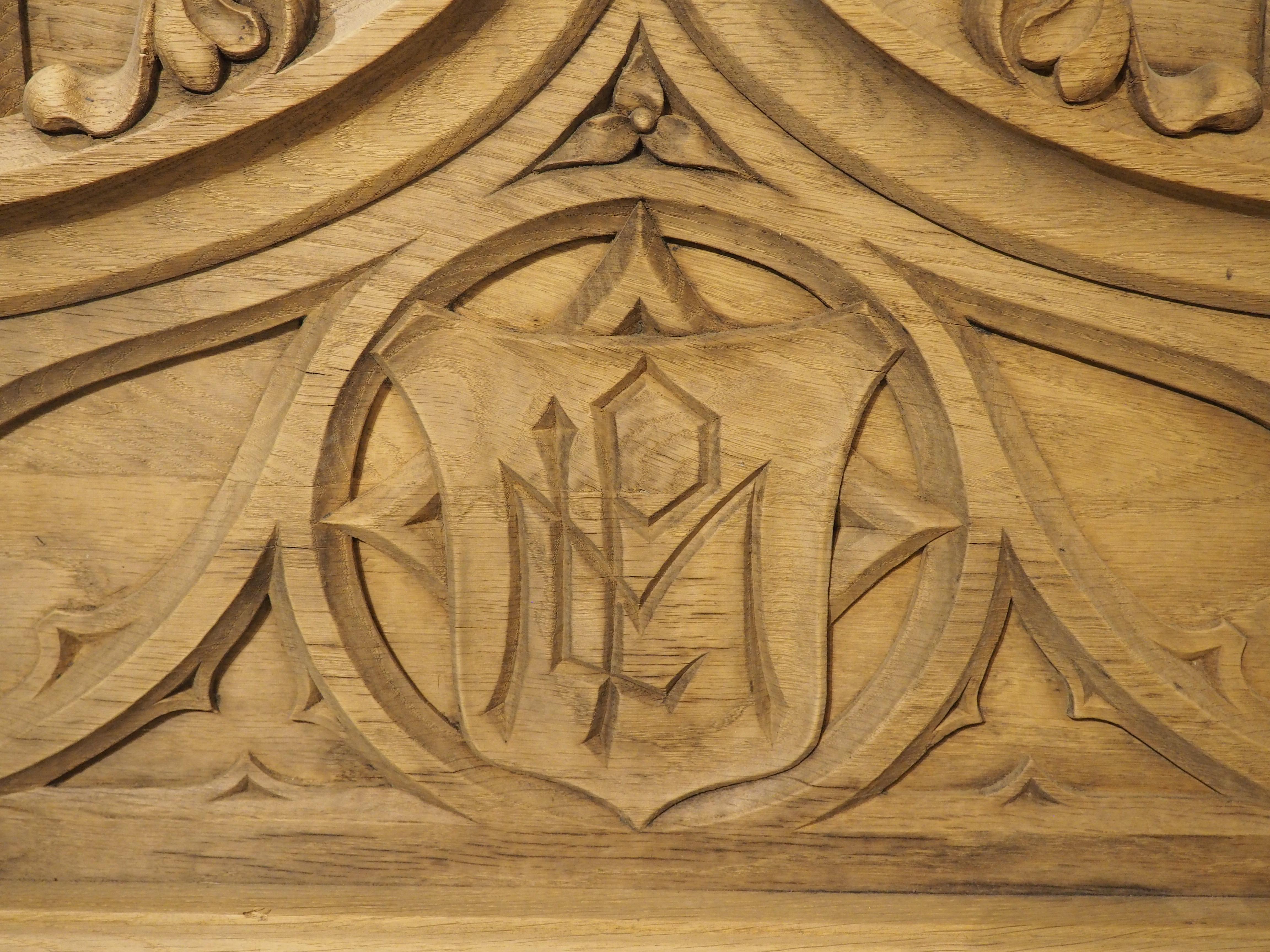 French Carved Oak Gothic Style Overdoor, Circa 1910 For Sale 2