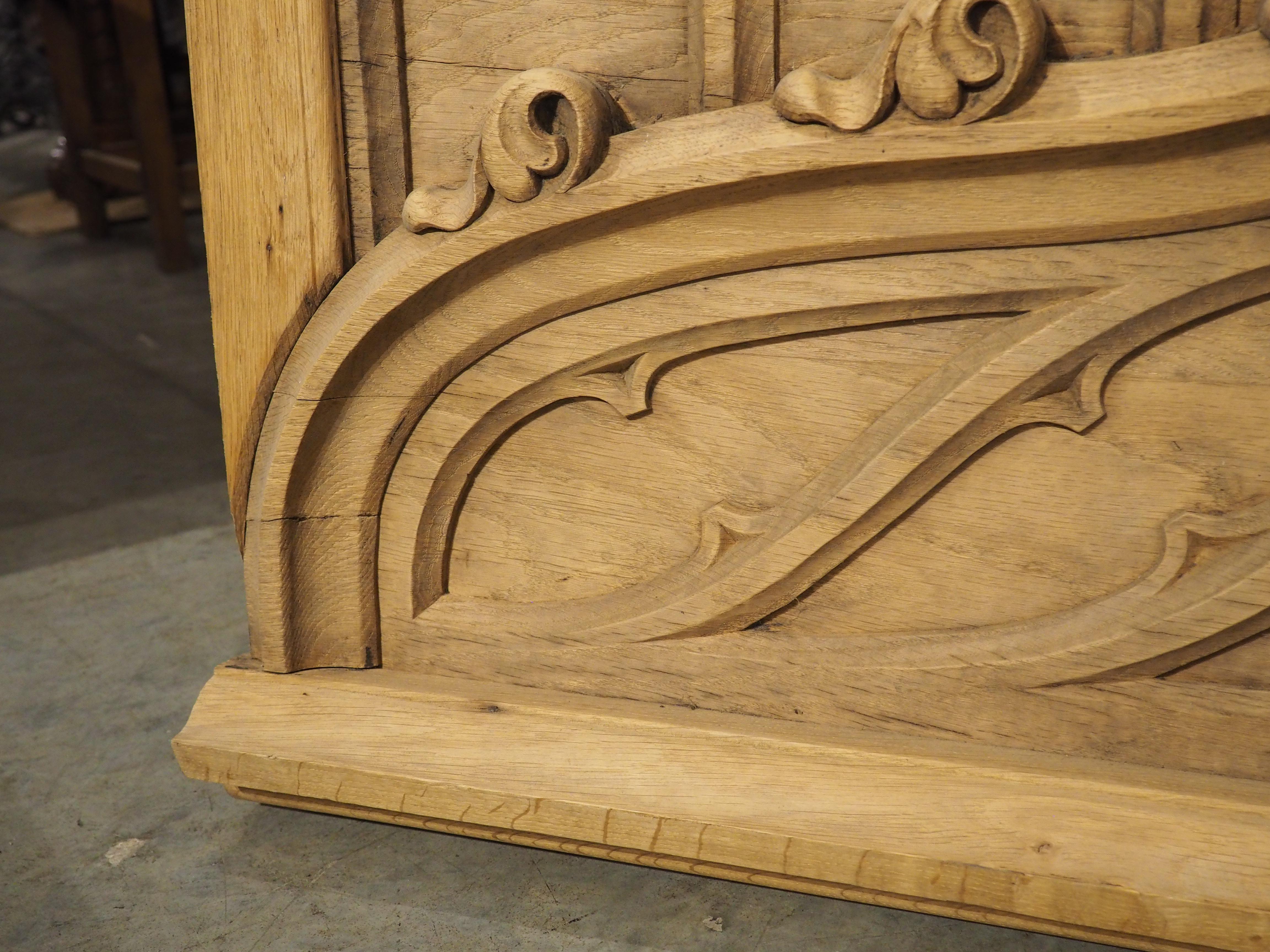 French Carved Oak Gothic Style Overdoor, Circa 1910 For Sale 3