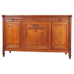 French Carved Oak Louis XVI Style Buffet