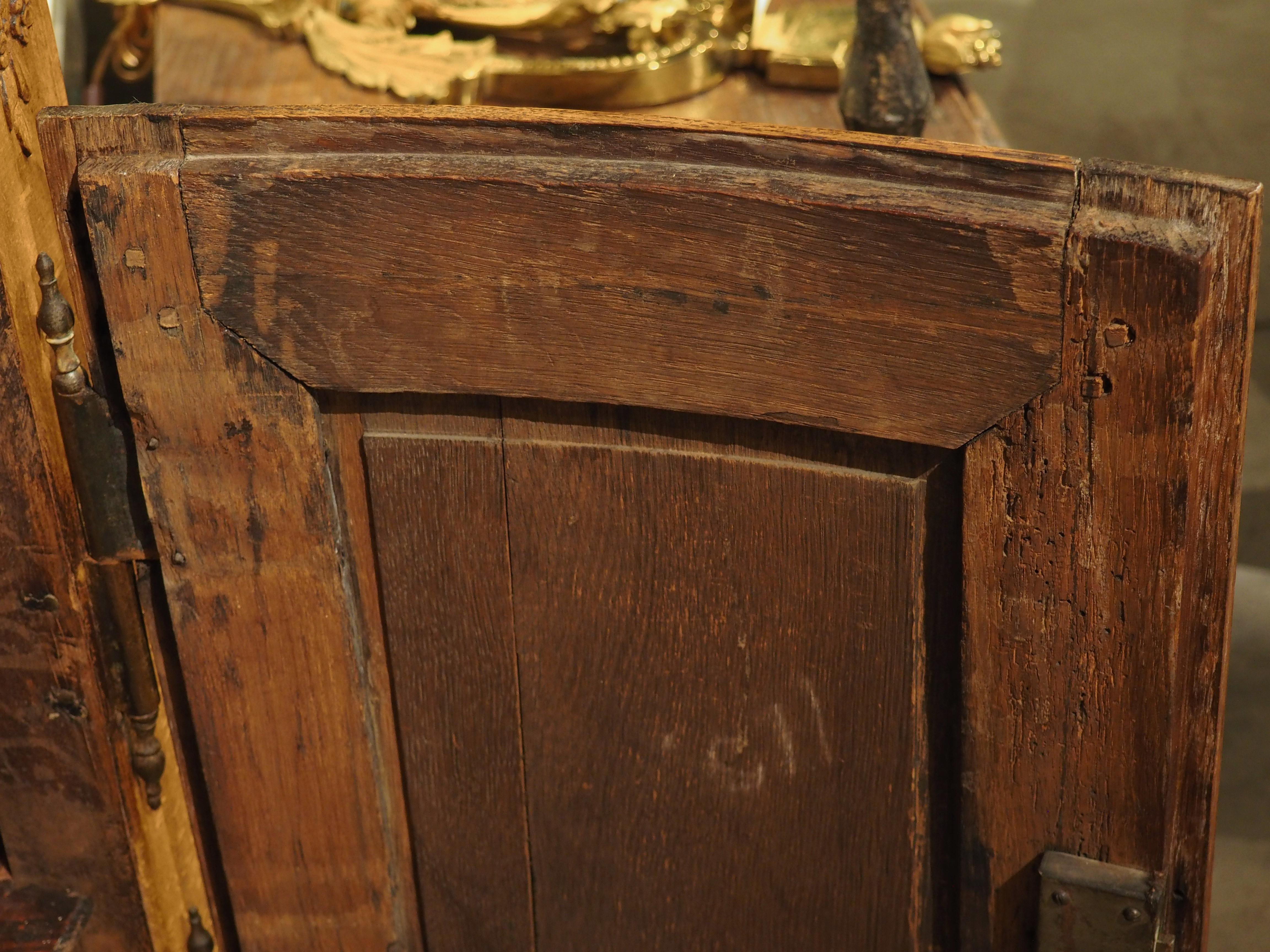 French Carved Oak Transitional Style Corner Cabinet, Circa 1780 For Sale 4