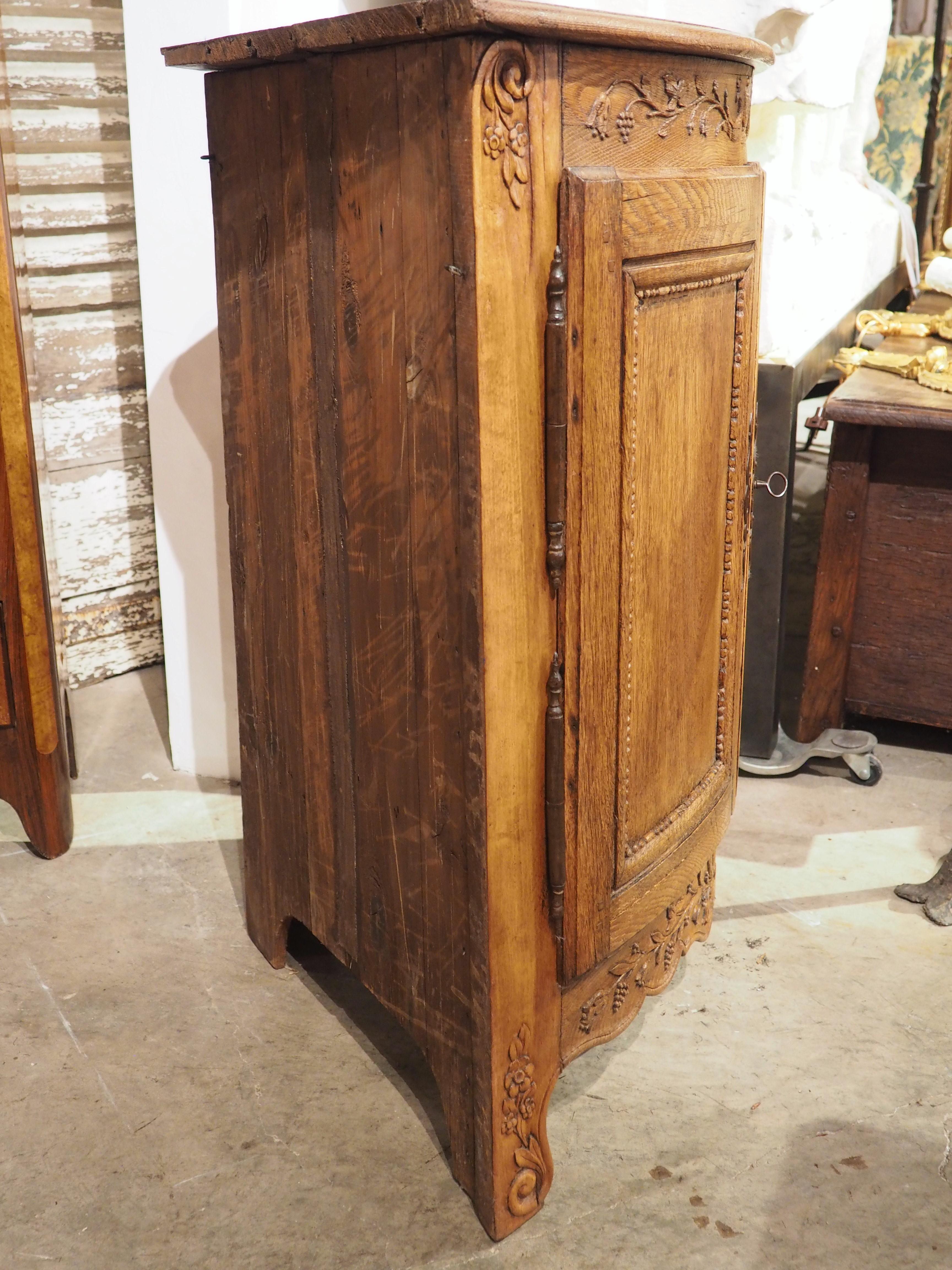 French Carved Oak Transitional Style Corner Cabinet, Circa 1780 For Sale 6