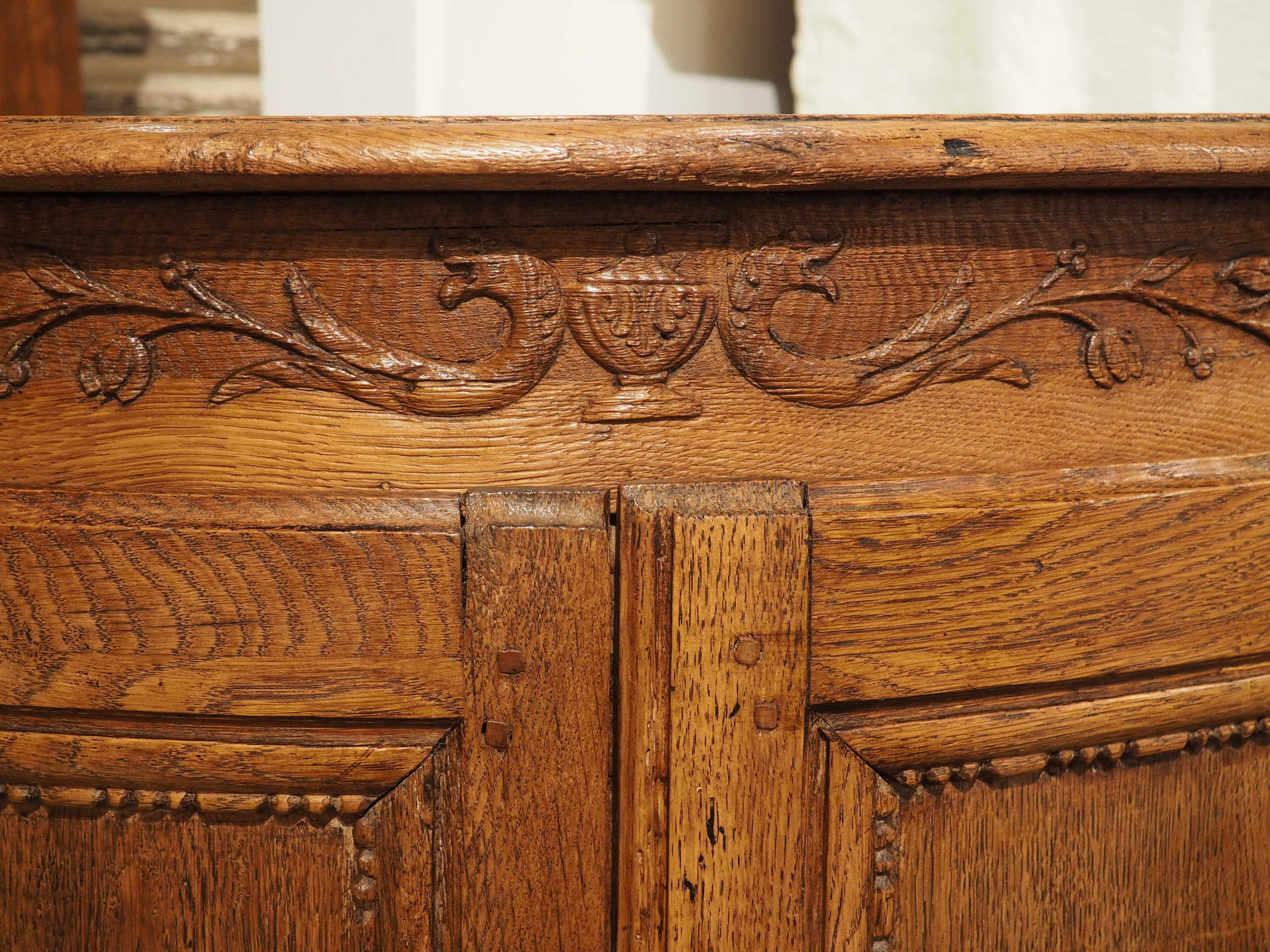 French Carved Oak Transitional Style Corner Cabinet, Circa 1780 In Good Condition For Sale In Dallas, TX