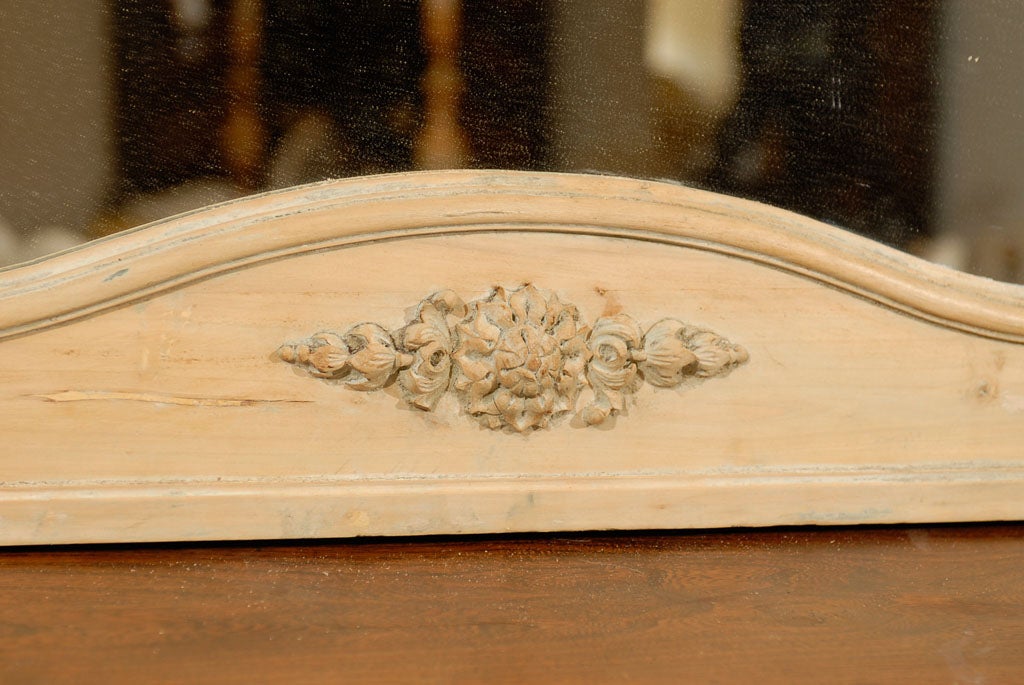 French Carved Overdoor with Mirror Louis XV 1