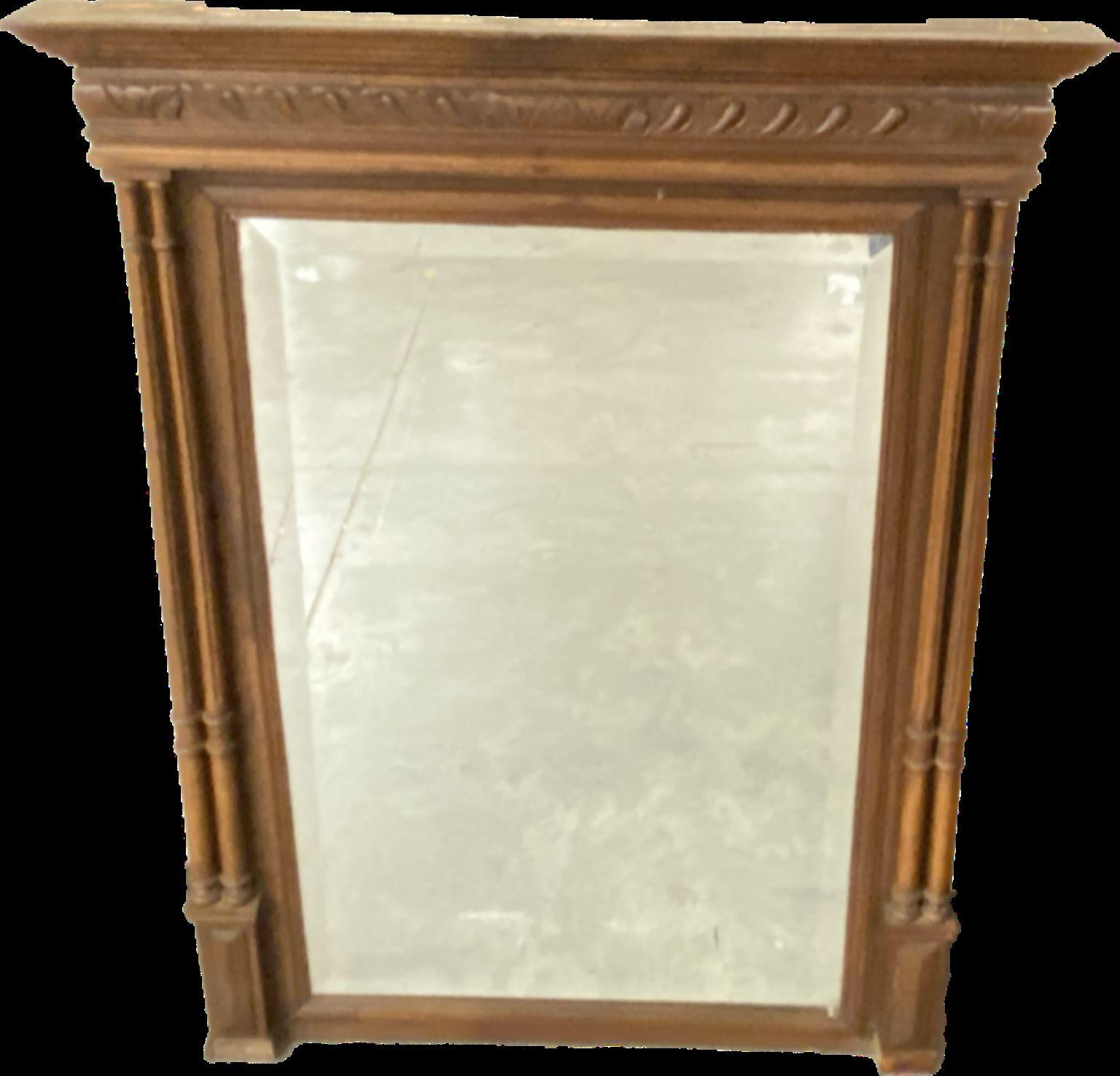 Unknown French Carved Overmantel Mirror For Sale