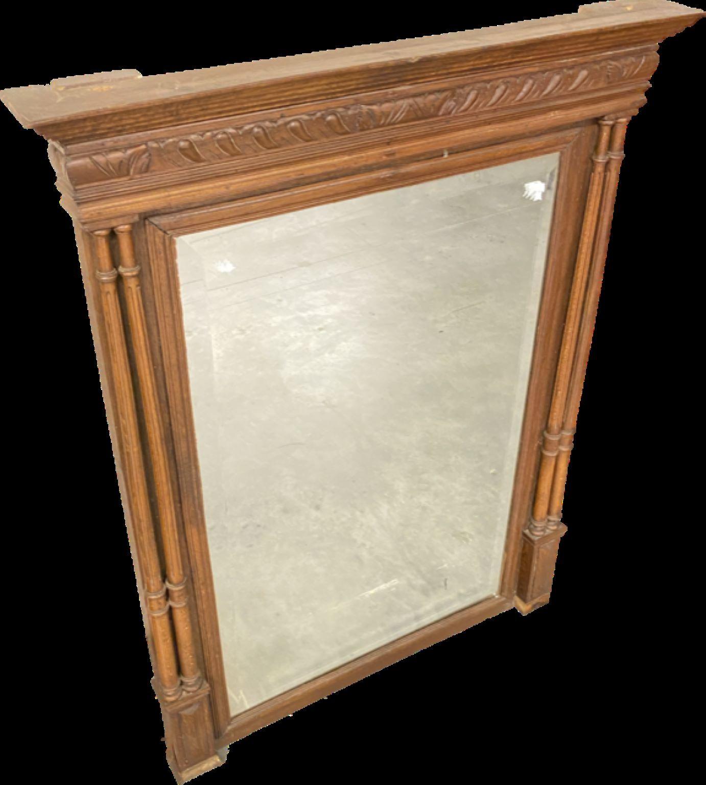 French Carved Overmantel Mirror In Good Condition For Sale In Vista, CA