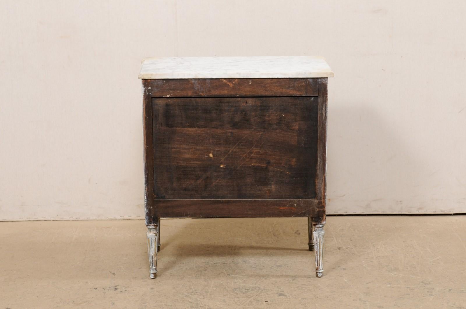 French Carved & Painted Chest with Marble Top, Early 20th C For Sale 6