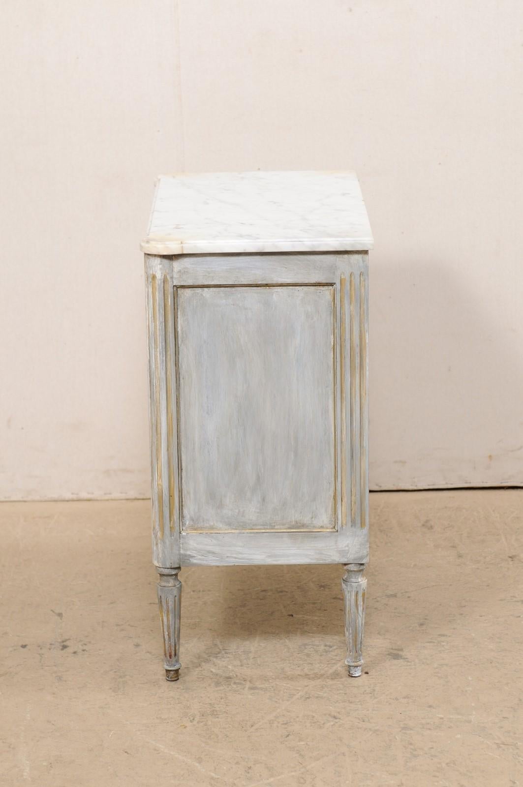 French Carved & Painted Chest with Marble Top, Early 20th C For Sale 8