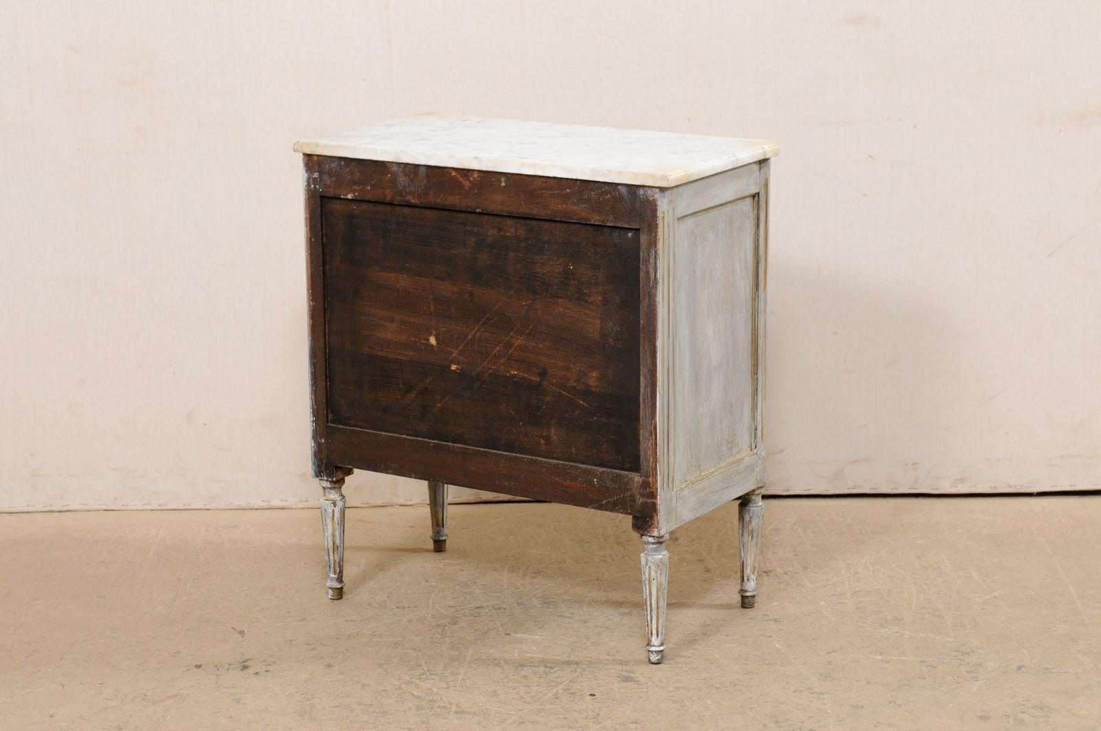 French Carved & Painted Chest with Marble Top, Early 20th C For Sale 5