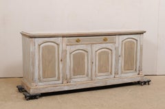 French Carved & Painted Wood Buffet Console, Turn 19th/20th C.