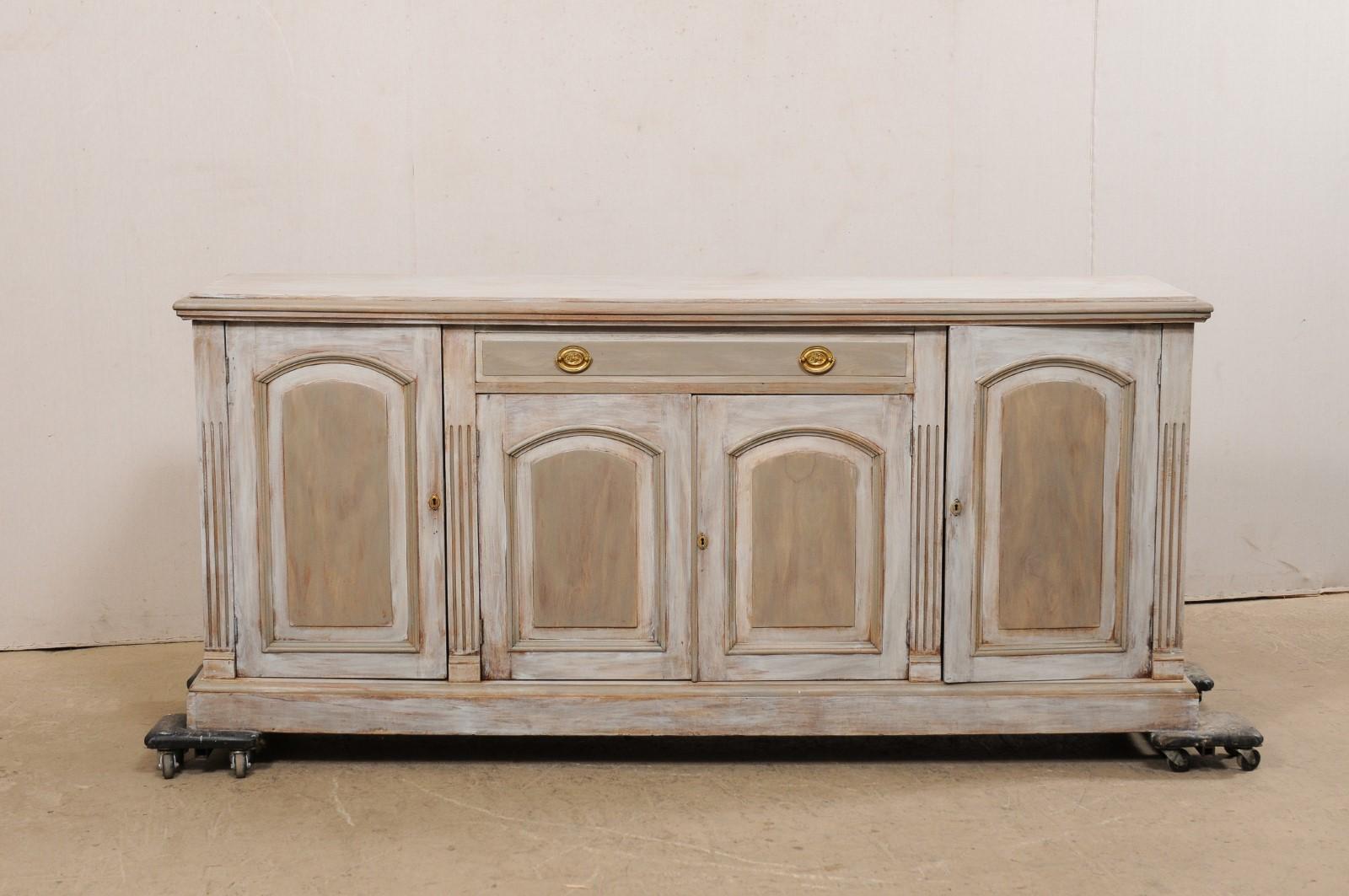 French Carved & Painted Wood Buffet Console, Turn 19th/20th C. In Good Condition In Atlanta, GA
