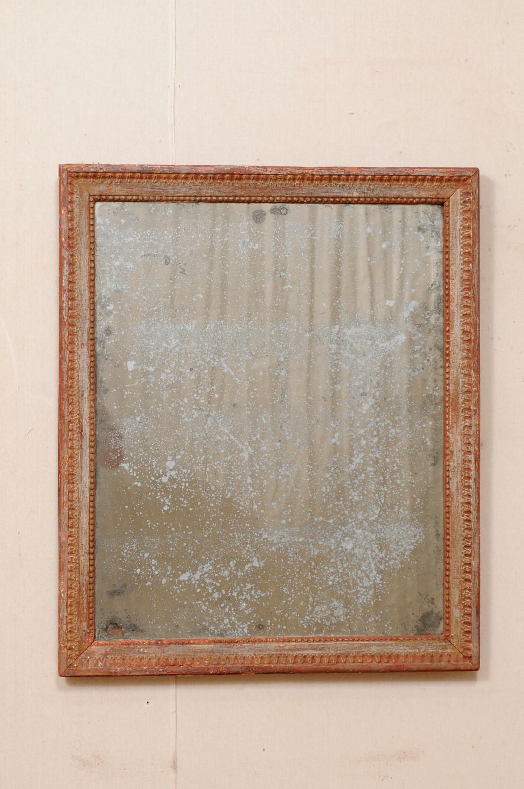 French Carved and Painted Wood Wall Mirror, Early 19th Century For Sale 7