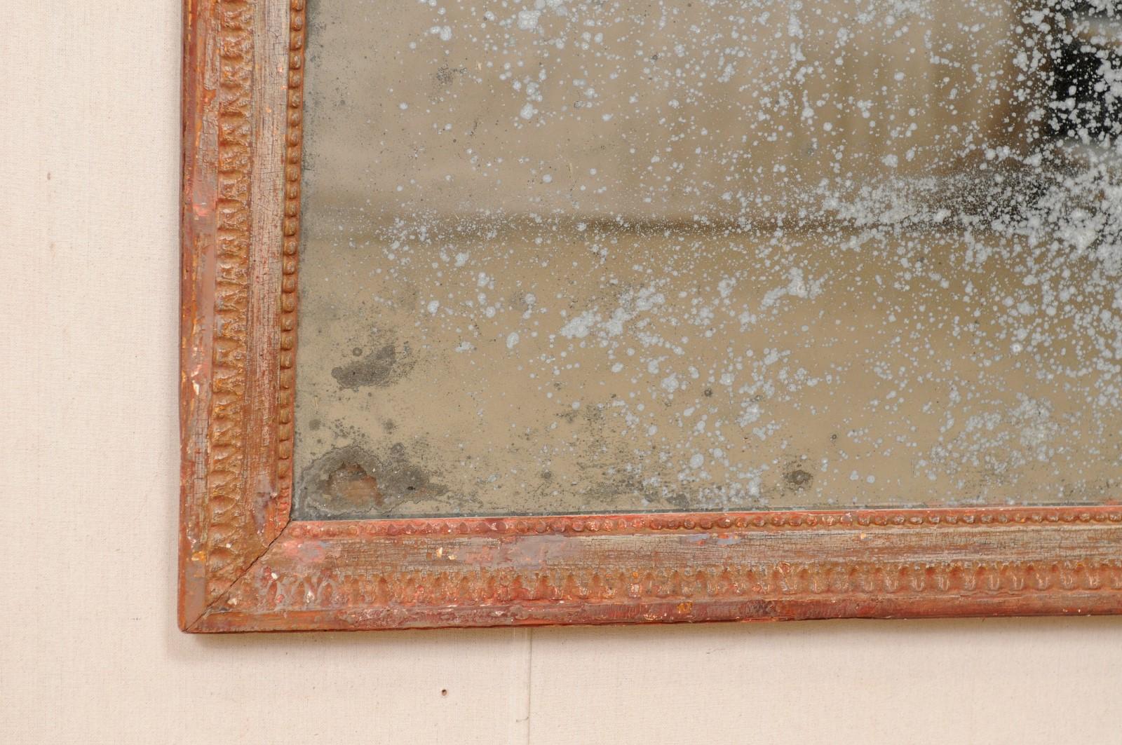 French Carved and Painted Wood Wall Mirror, Early 19th Century For Sale 2