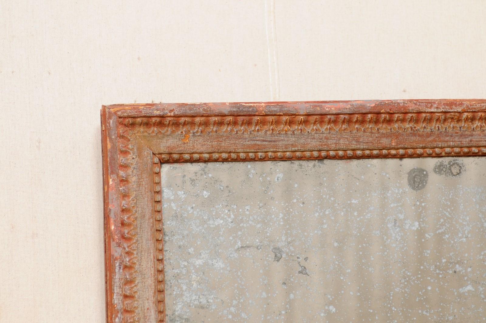 French Carved and Painted Wood Wall Mirror, Early 19th Century For Sale 3