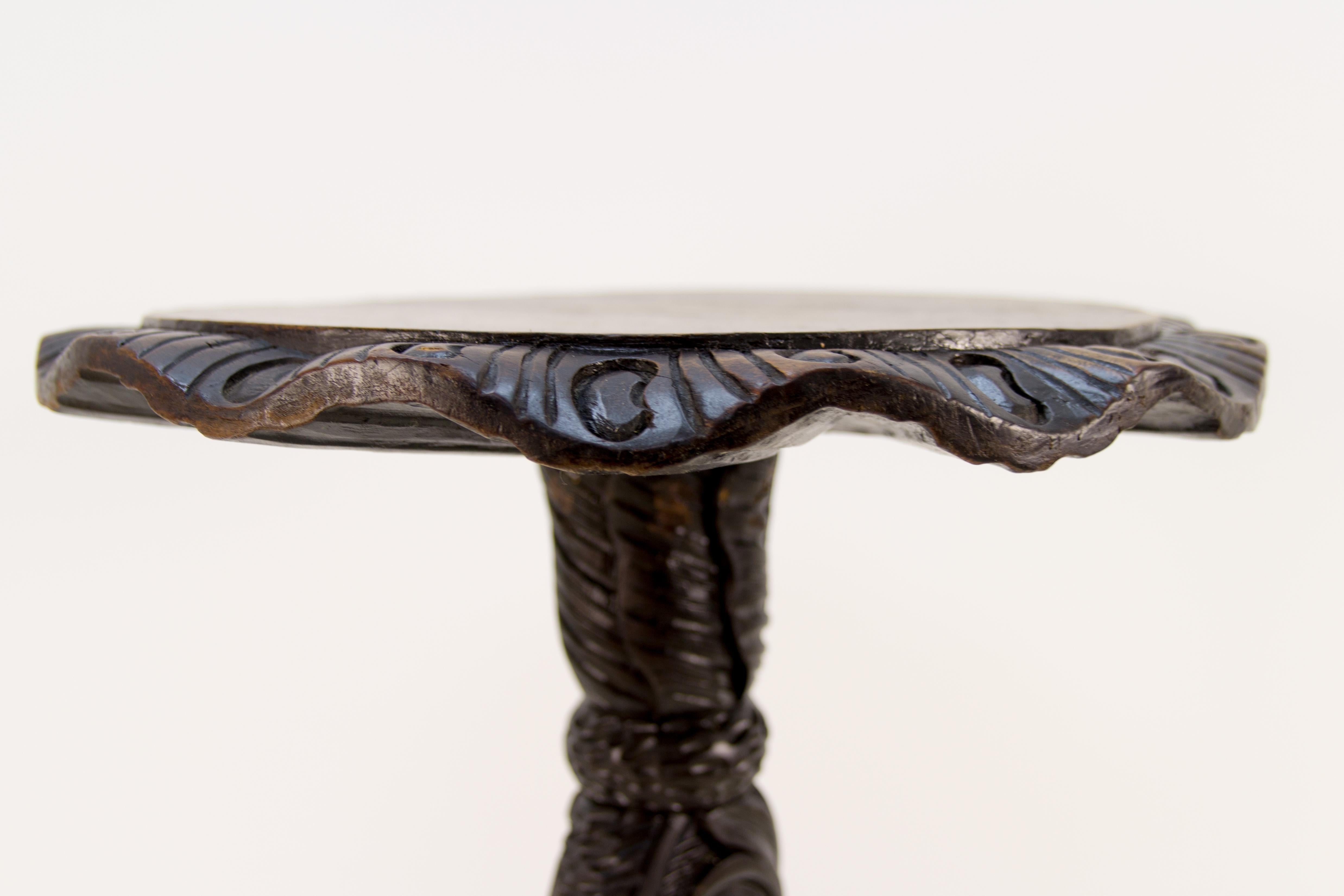 Wood French Carved Pedestal Table For Sale