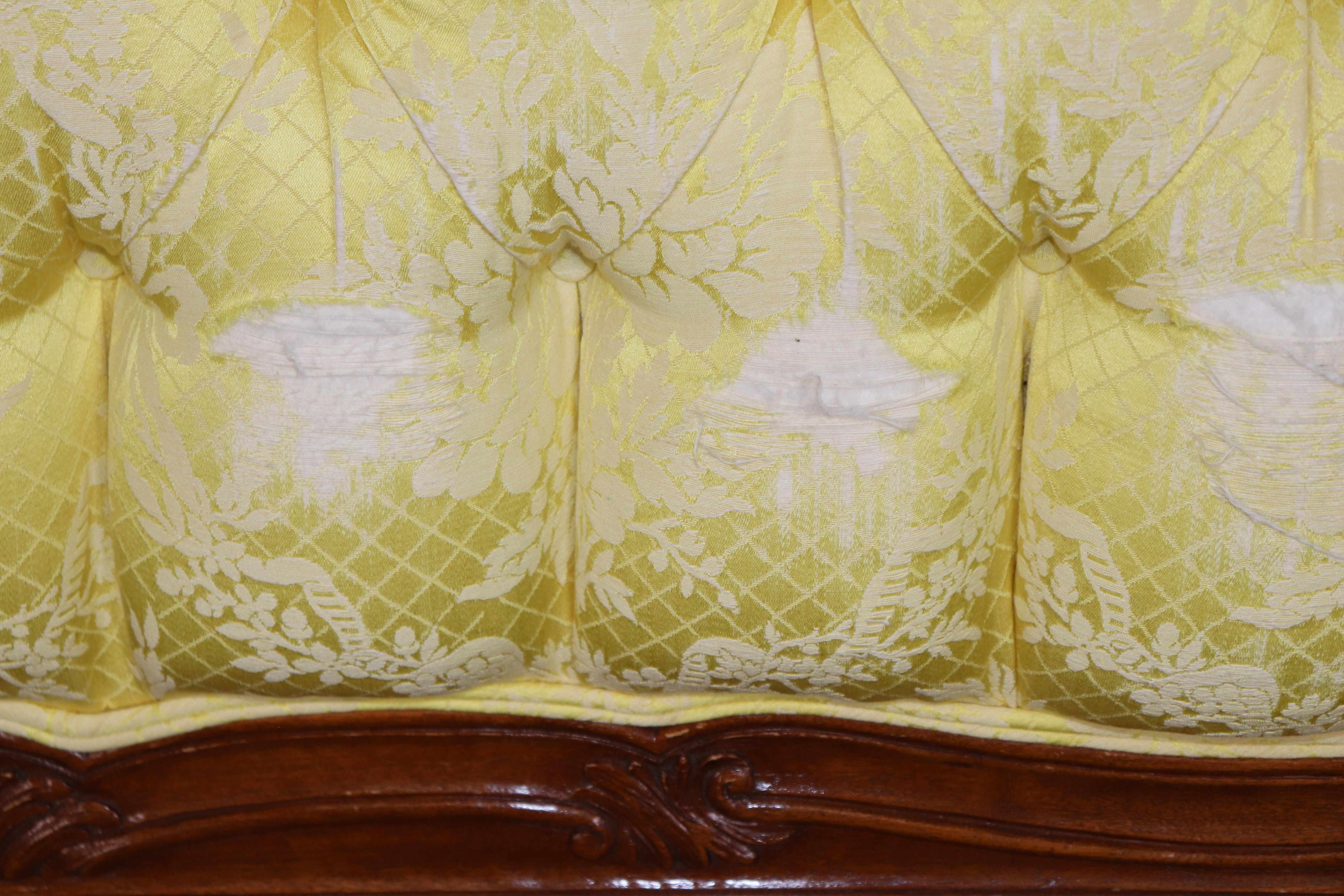 French Carved Queen Sized Tufted Louis XV Style Heaboard For Sale 5
