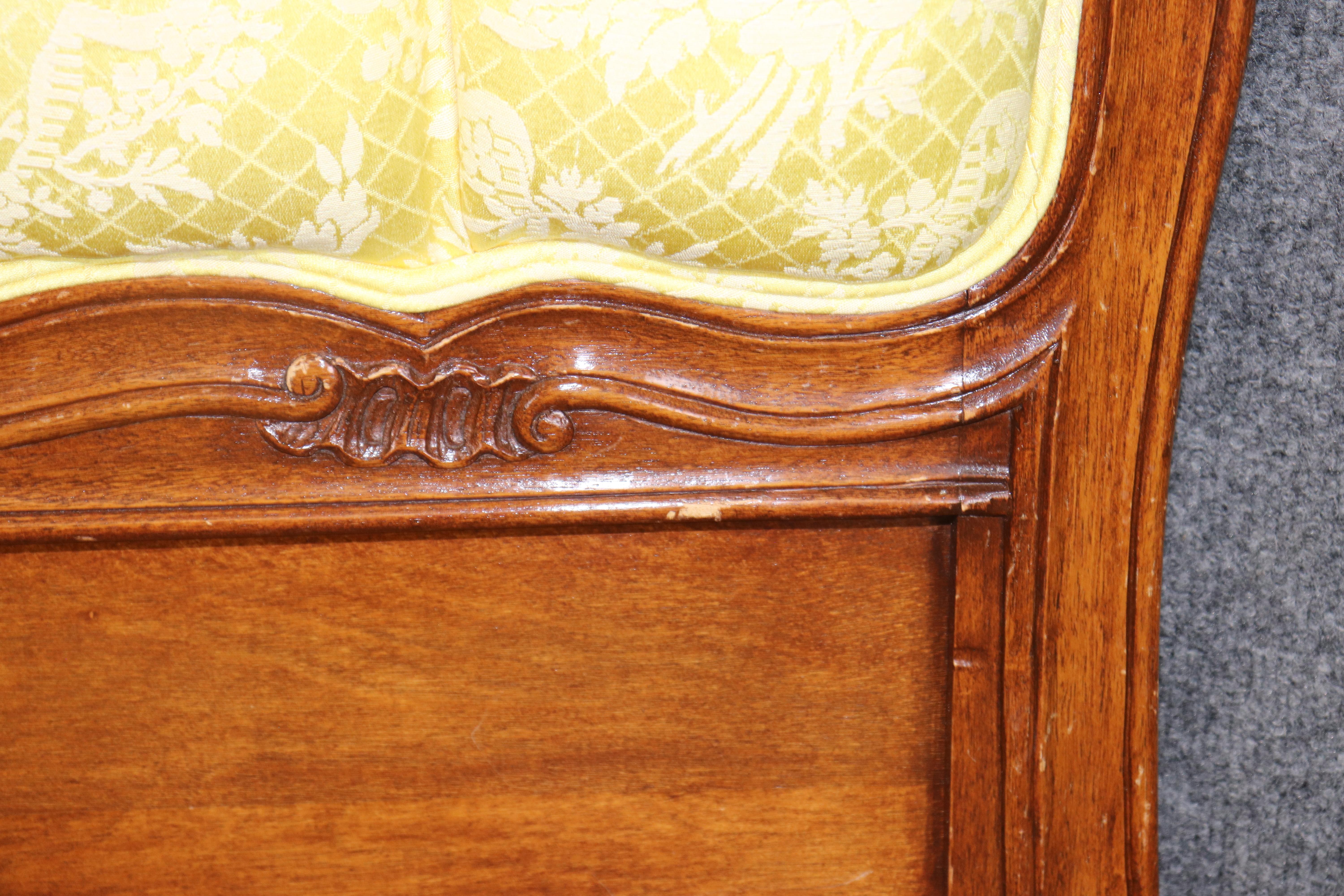 French Carved Queen Sized Tufted Louis XV Style Heaboard For Sale 2
