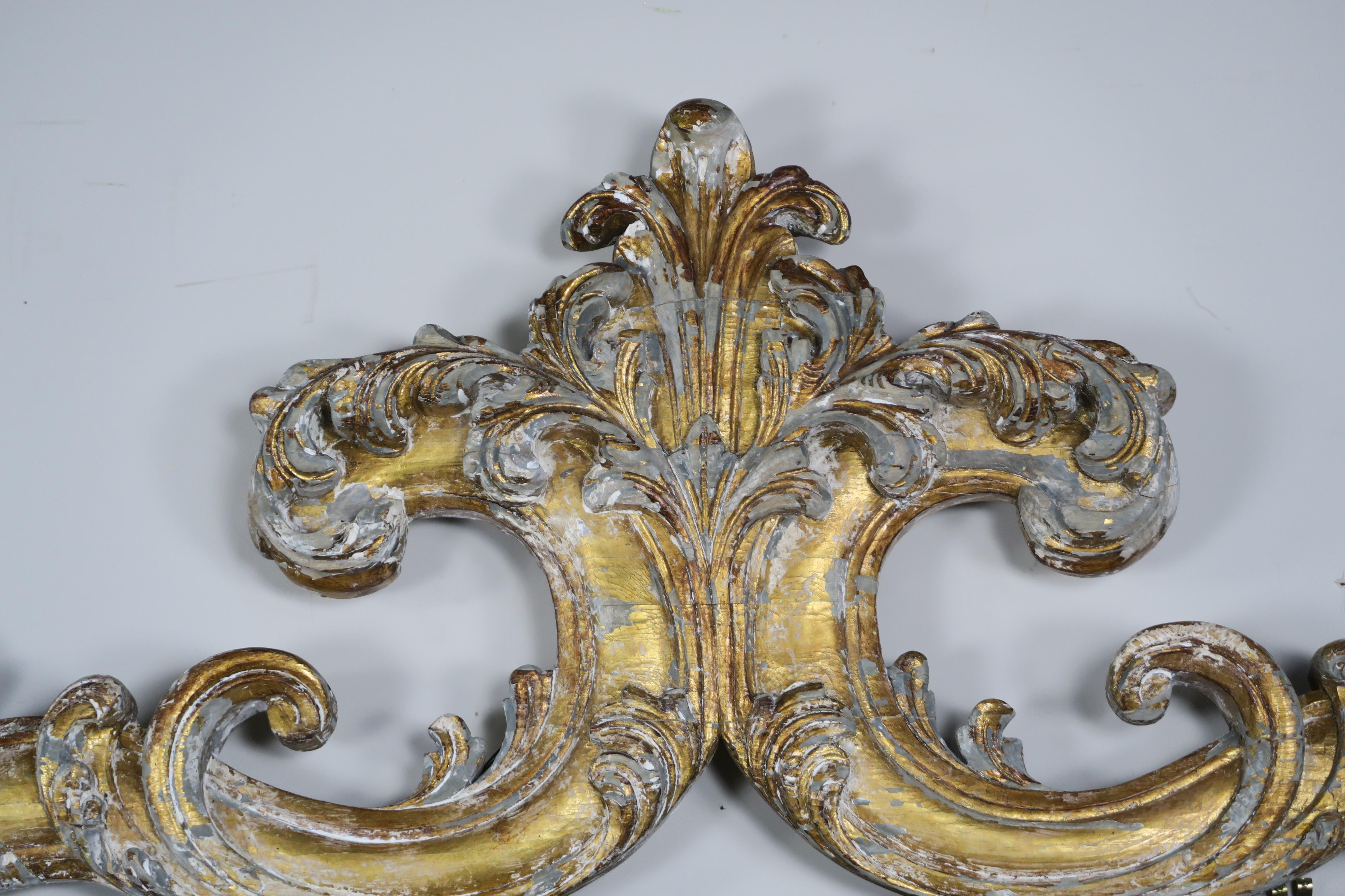 French Carved Rococo Style Giltwood Mirror 2