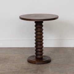 French Carved Side Table by Charles Dudouyt