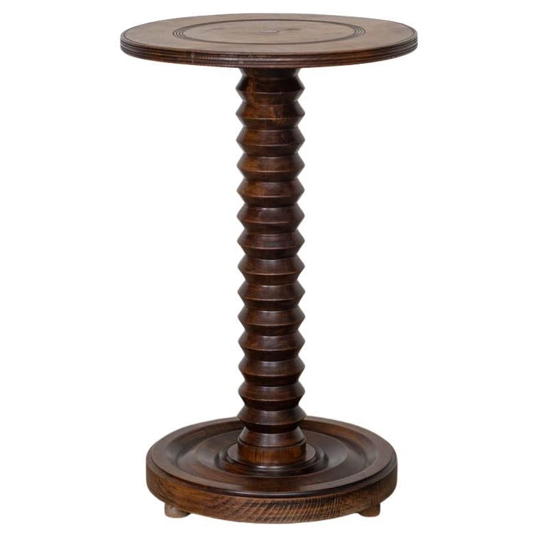 French Carved Side Table by Charles Dudouyt