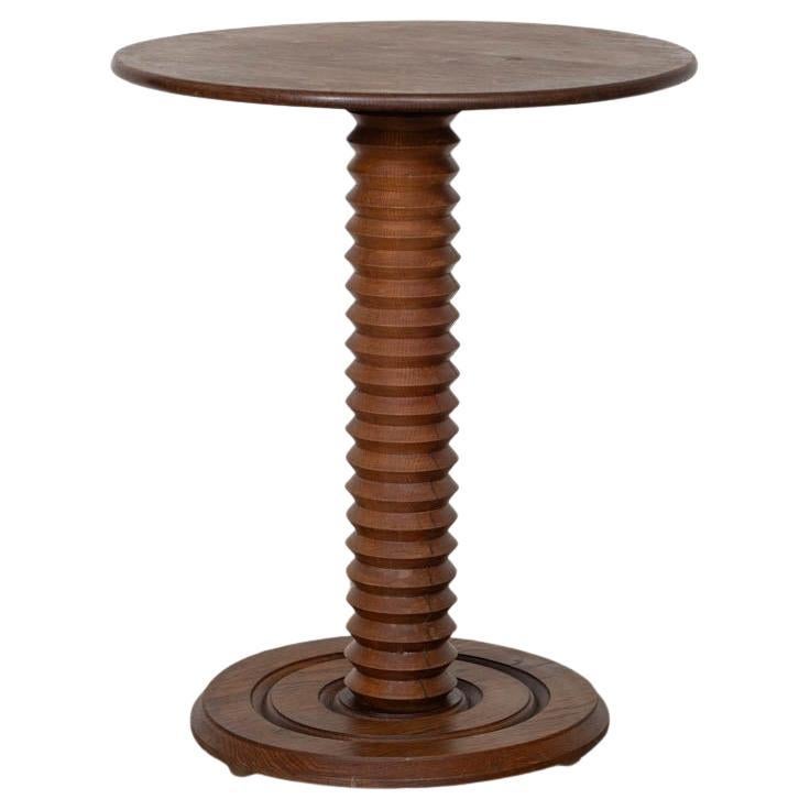 French Carved Side Table by Charles Dudouyt For Sale