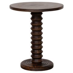 French Carved Side Table by Charles Dudouyt