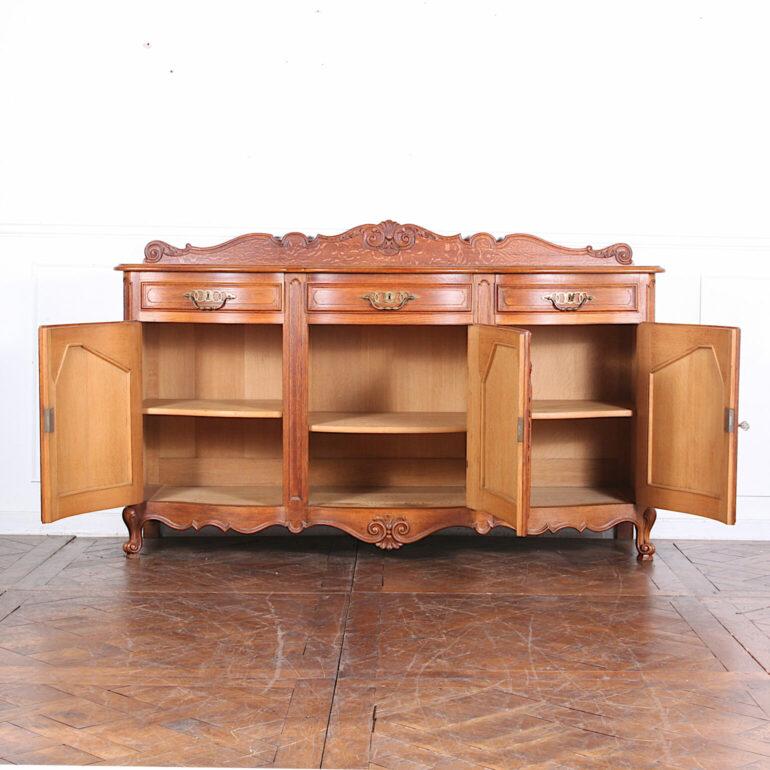 French Carved Solid Oak Louis XV Buffet 2