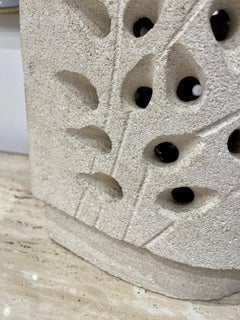 French Carved Stone Table Lamp (SIGNED)