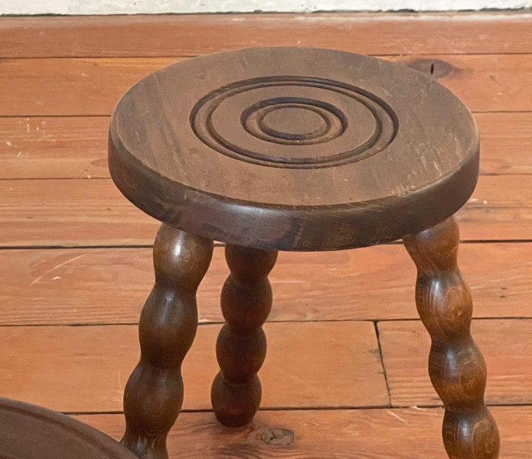 Oak French Carved Stools  For Sale