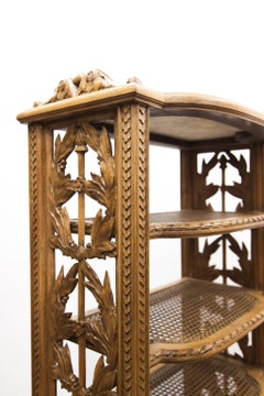 French Carved Three-Tier Marble Top Shelf