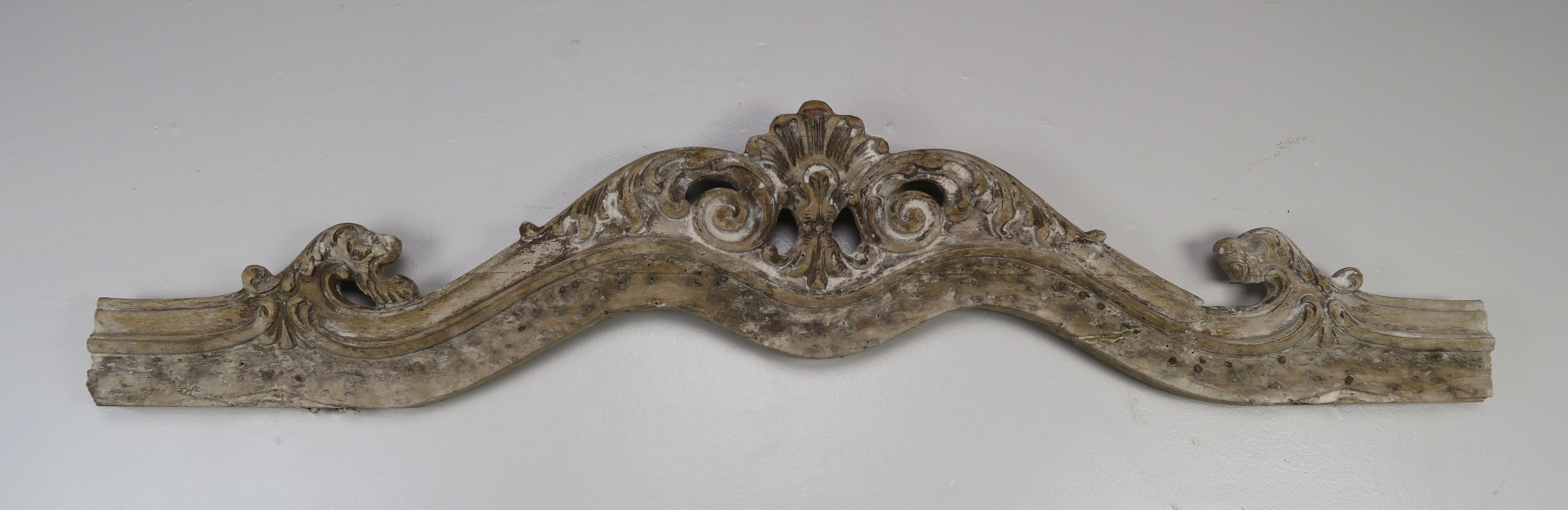 French Carved Walnut Architectural Piece, circa 1900s 2