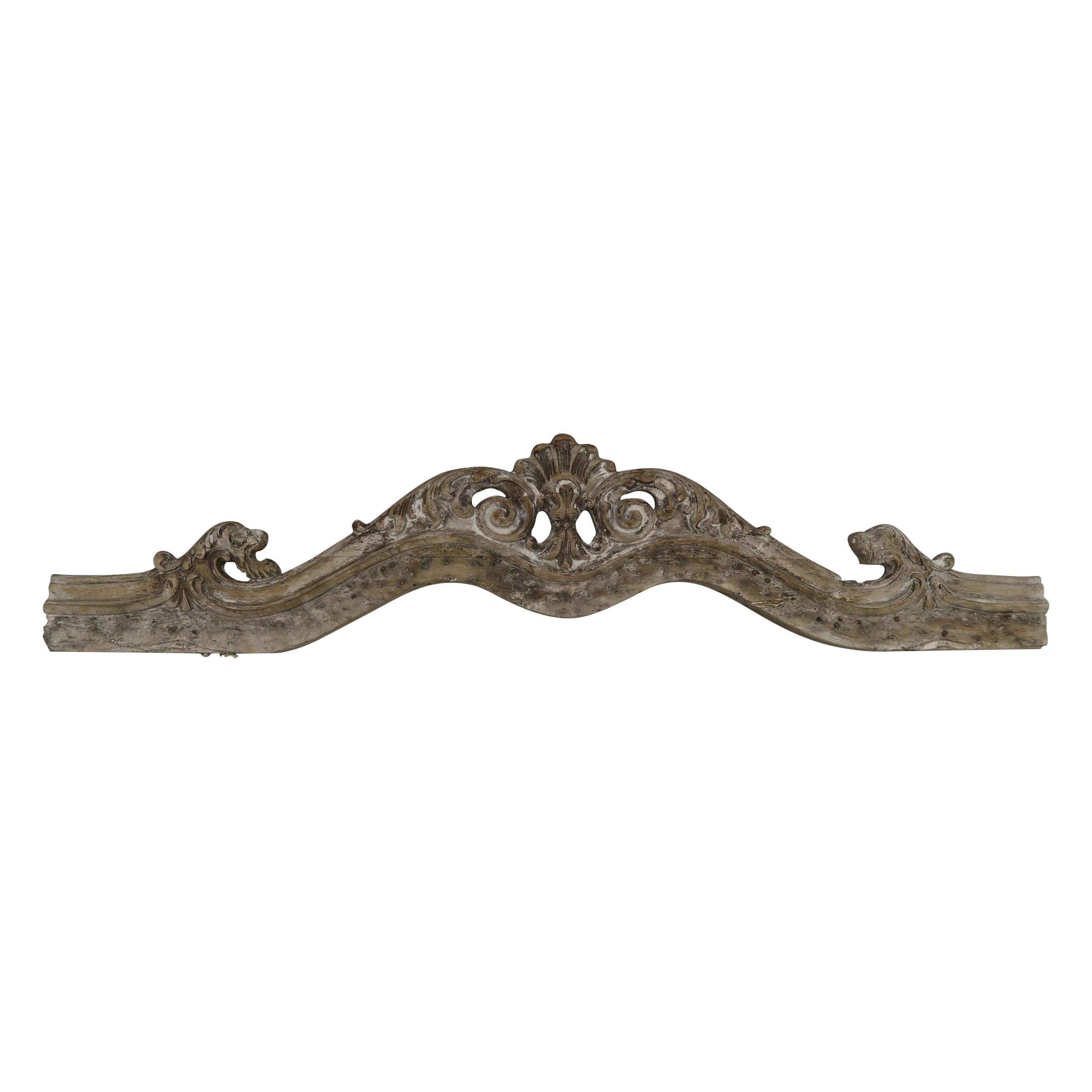 French Carved Walnut Architectural Piece, circa 1900s